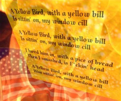 Yellow Ribbon (Marching Cadence) Around her hair she wore a yellow ribbon, She wore it in the springtime, in the merry month of May. . A yellow bird cadence